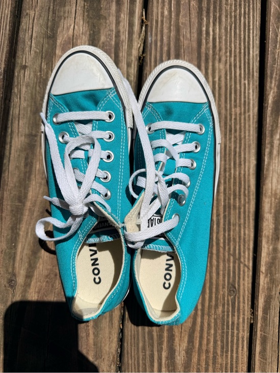 Converse Shoes - Converse women’s Low-Top Canvas Sneakers in Teal Blue